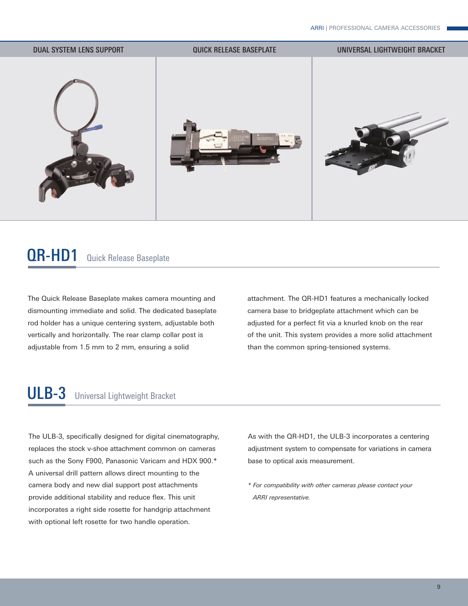 Qr-hd1, Ulb-3 | ARRI Mattebox MB-20 User Manual | Page 9 / 16