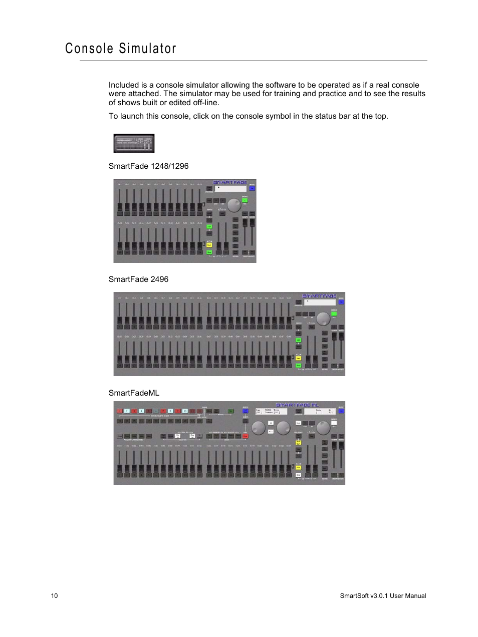 Console simulator | ETC SmartSoft v3.0.1 User Manual | Page 14 / 32