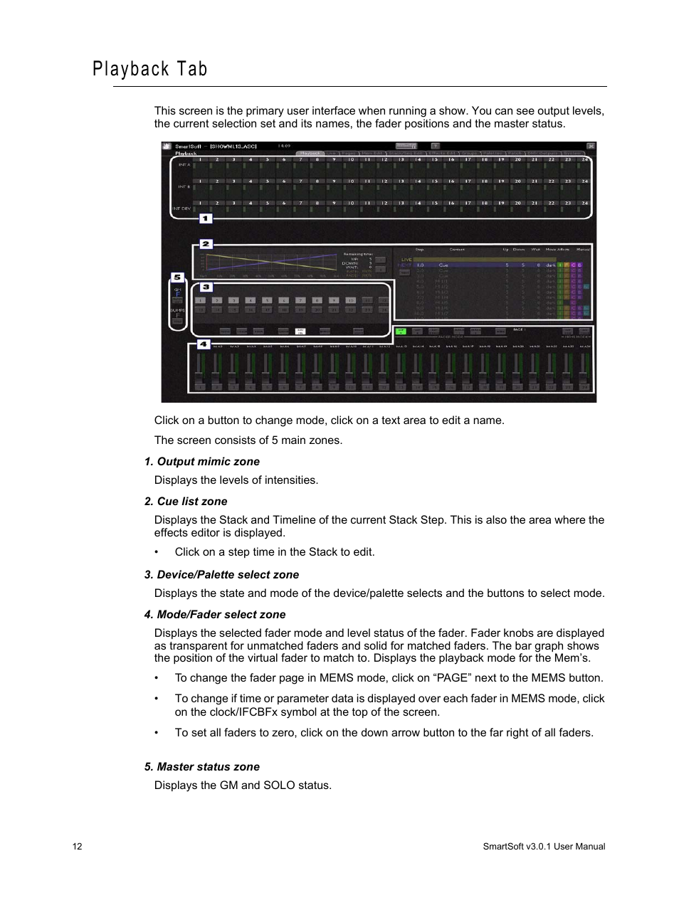 Playback tab | ETC SmartSoft v3.0.1 User Manual | Page 16 / 32