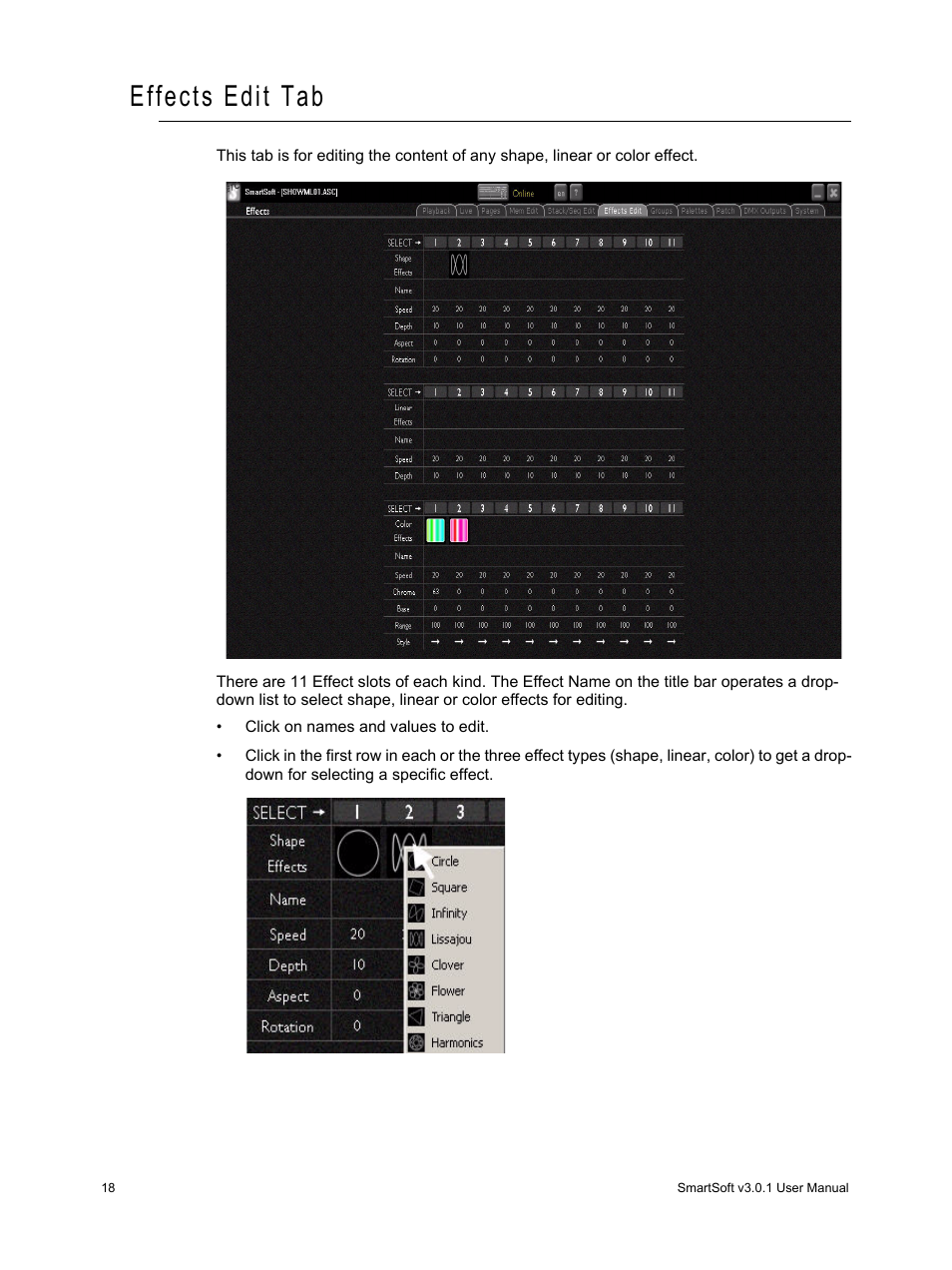 Effects edit tab | ETC SmartSoft v3.0.1 User Manual | Page 22 / 32