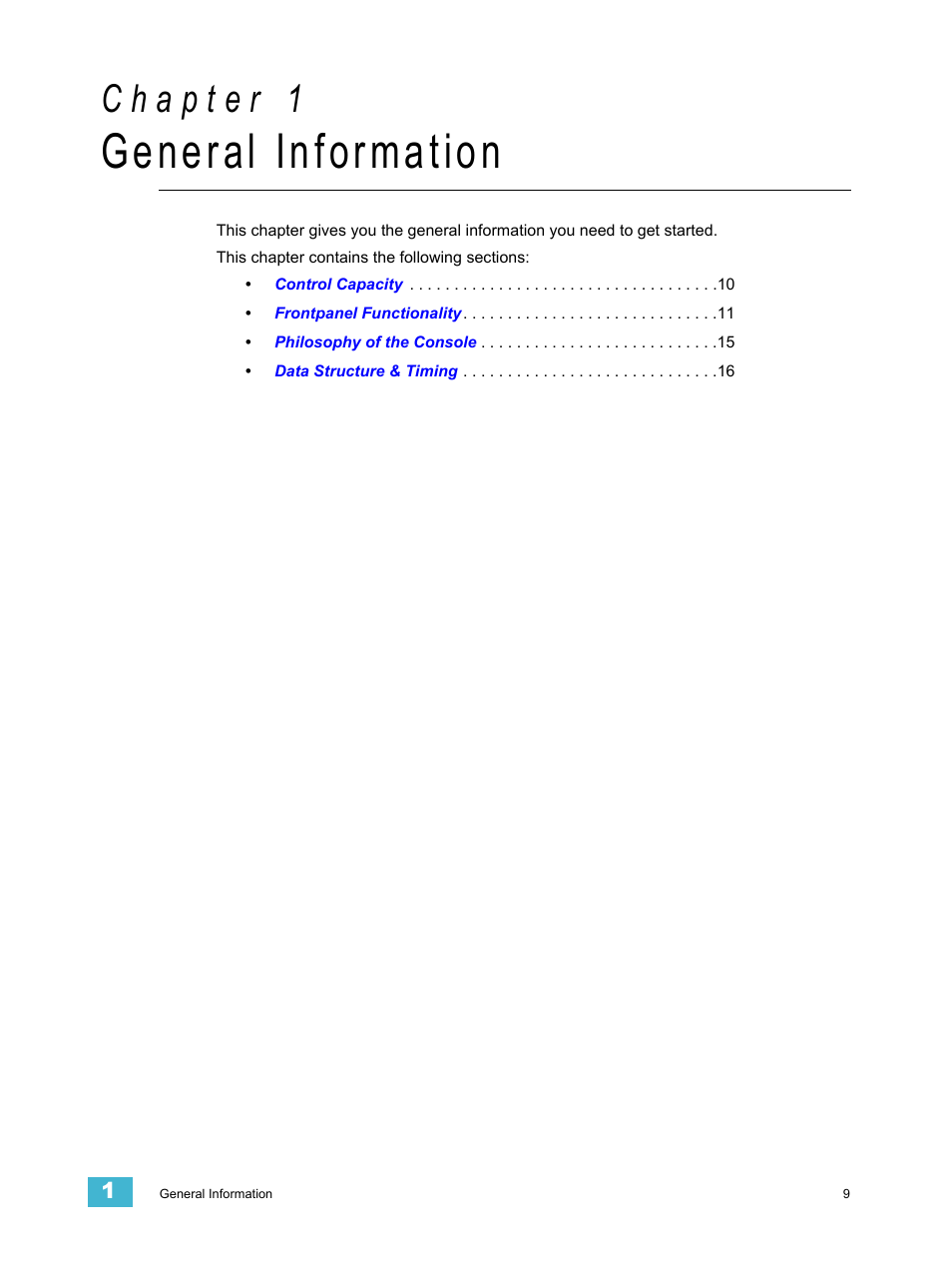 General information, C h a p t e r 1 | ETC SmartFade ML v3.0.1 User Manual | Page 17 / 104