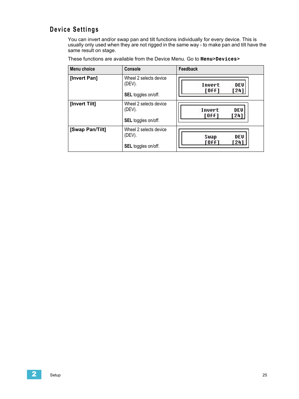 Device settings | ETC SmartFade ML v3.0.1 User Manual | Page 33 / 104