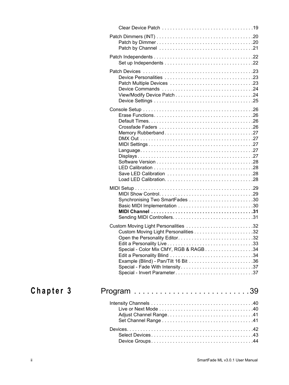 Program | ETC SmartFade ML v3.0.1 User Manual | Page 4 / 104