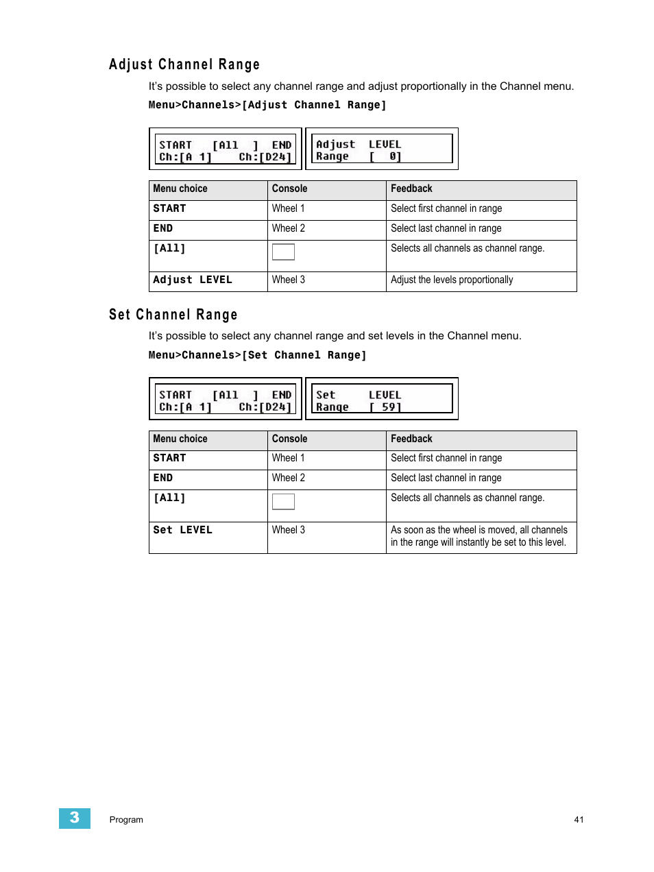 Adjust channel range, Set channel range, Adjust channel range set channel range | ETC SmartFade ML v3.0.1 User Manual | Page 49 / 104