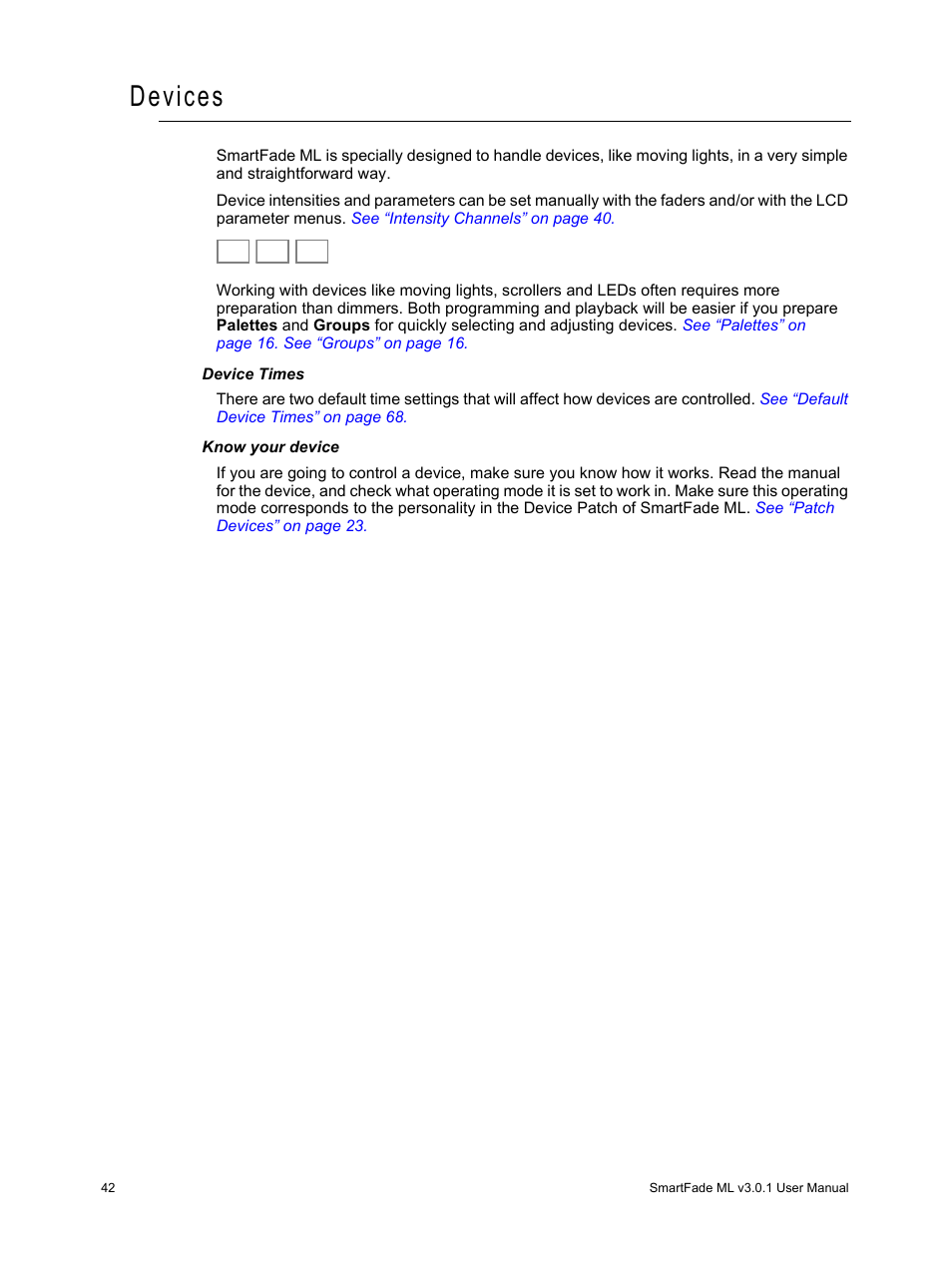 Devices, This, See “devices” on | ETC SmartFade ML v3.0.1 User Manual | Page 50 / 104