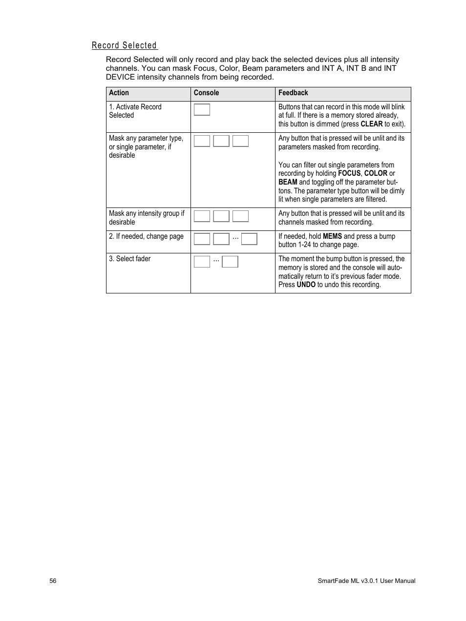 Record selected | ETC SmartFade ML v3.0.1 User Manual | Page 64 / 104