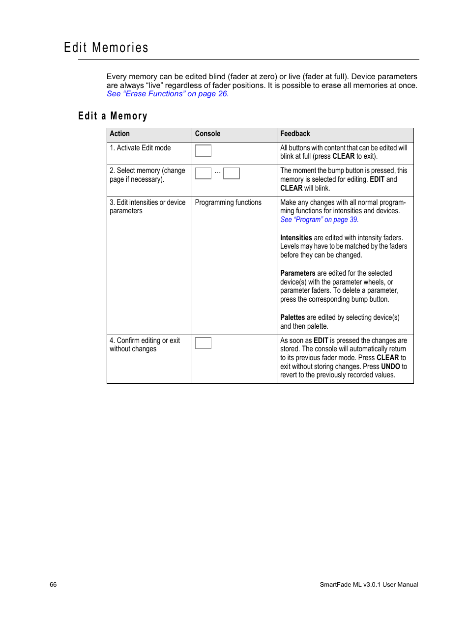 Edit memories, Edit a memory | ETC SmartFade ML v3.0.1 User Manual | Page 74 / 104