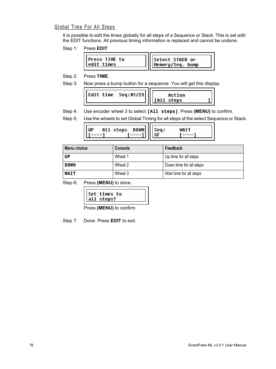 Global time for all steps | ETC SmartFade ML v3.0.1 User Manual | Page 84 / 104