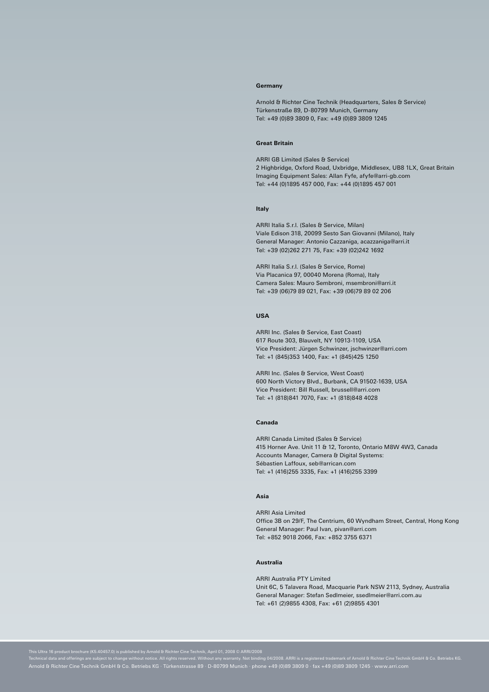 ARRI ULTRA 16 User Manual | Page 12 / 12