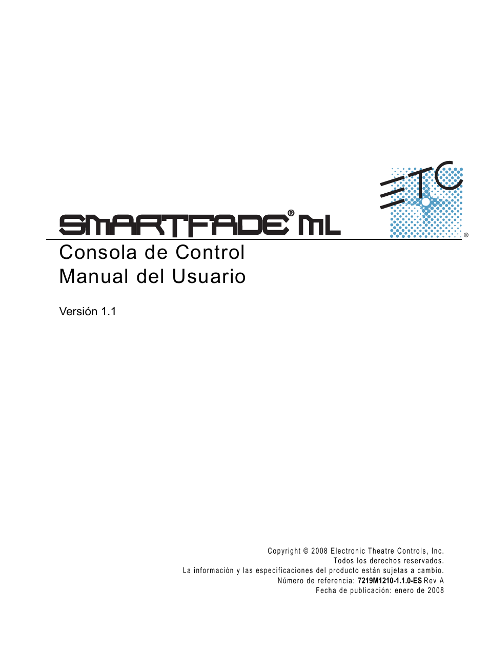 ETC SmartFade ML v1.1.0 User Manual | 92 pages