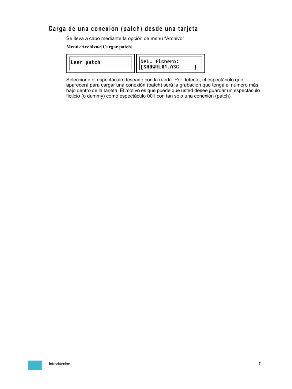 Carga de una conexión (patch) desde una tarjeta | ETC SmartFade ML v1.1.0 User Manual | Page 13 / 92