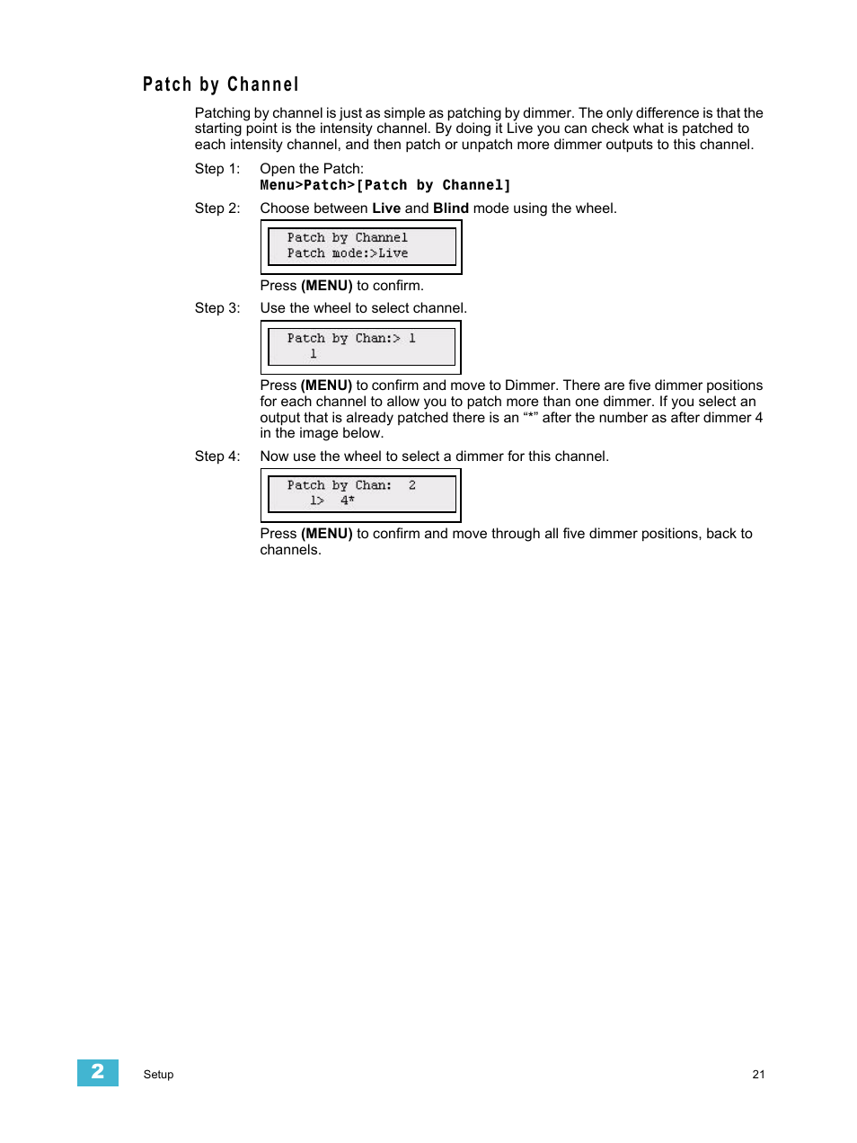 Patch by channel | ETC SmartFade v3.0.1 User Manual | Page 27 / 84