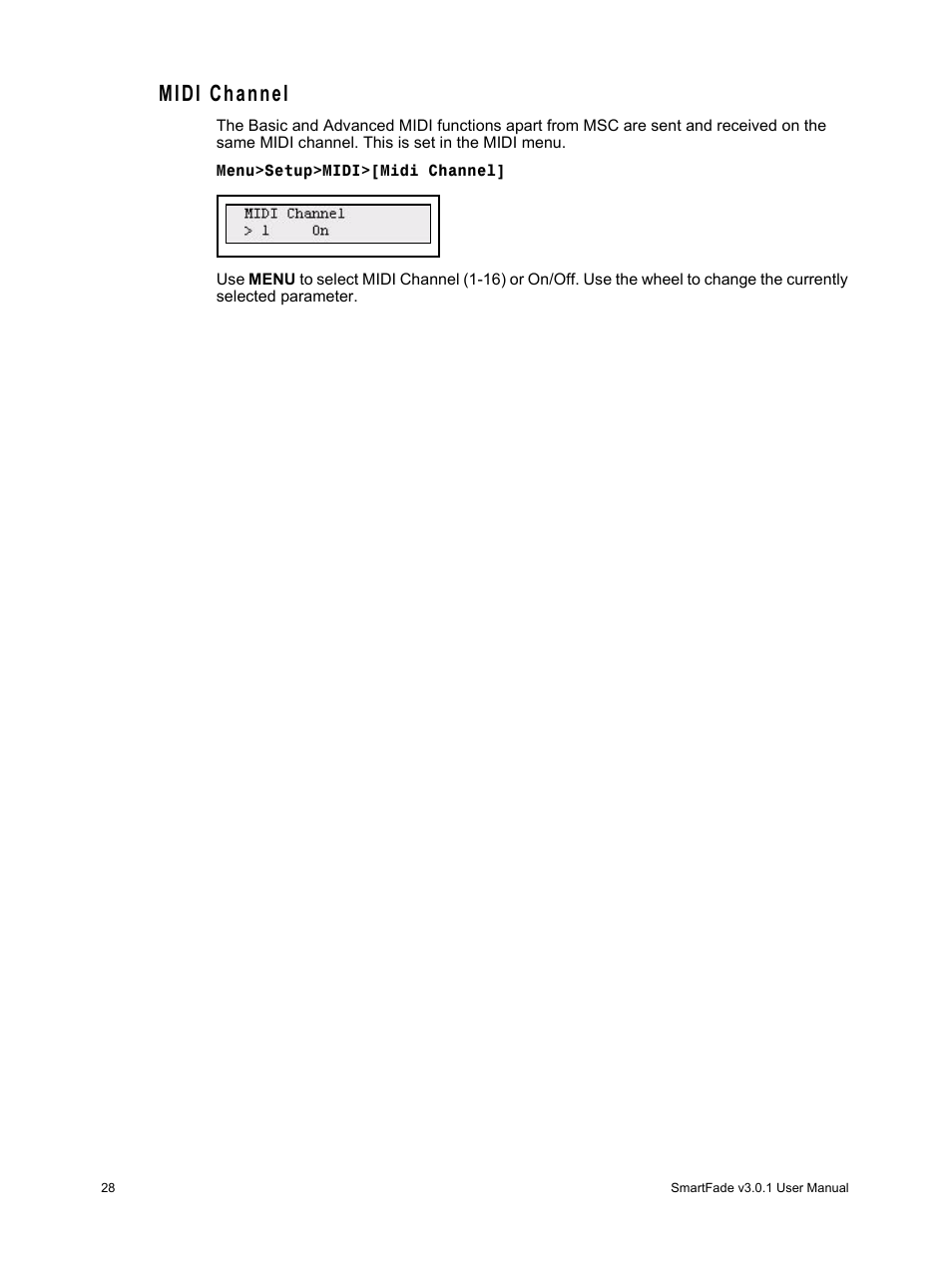 Midi channel | ETC SmartFade v3.0.1 User Manual | Page 34 / 84