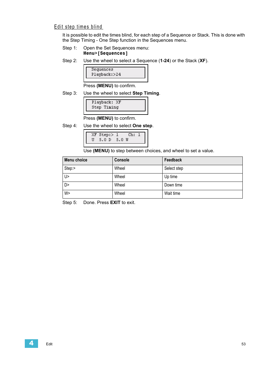 Edit step times blind | ETC SmartFade v3.0.1 User Manual | Page 59 / 84