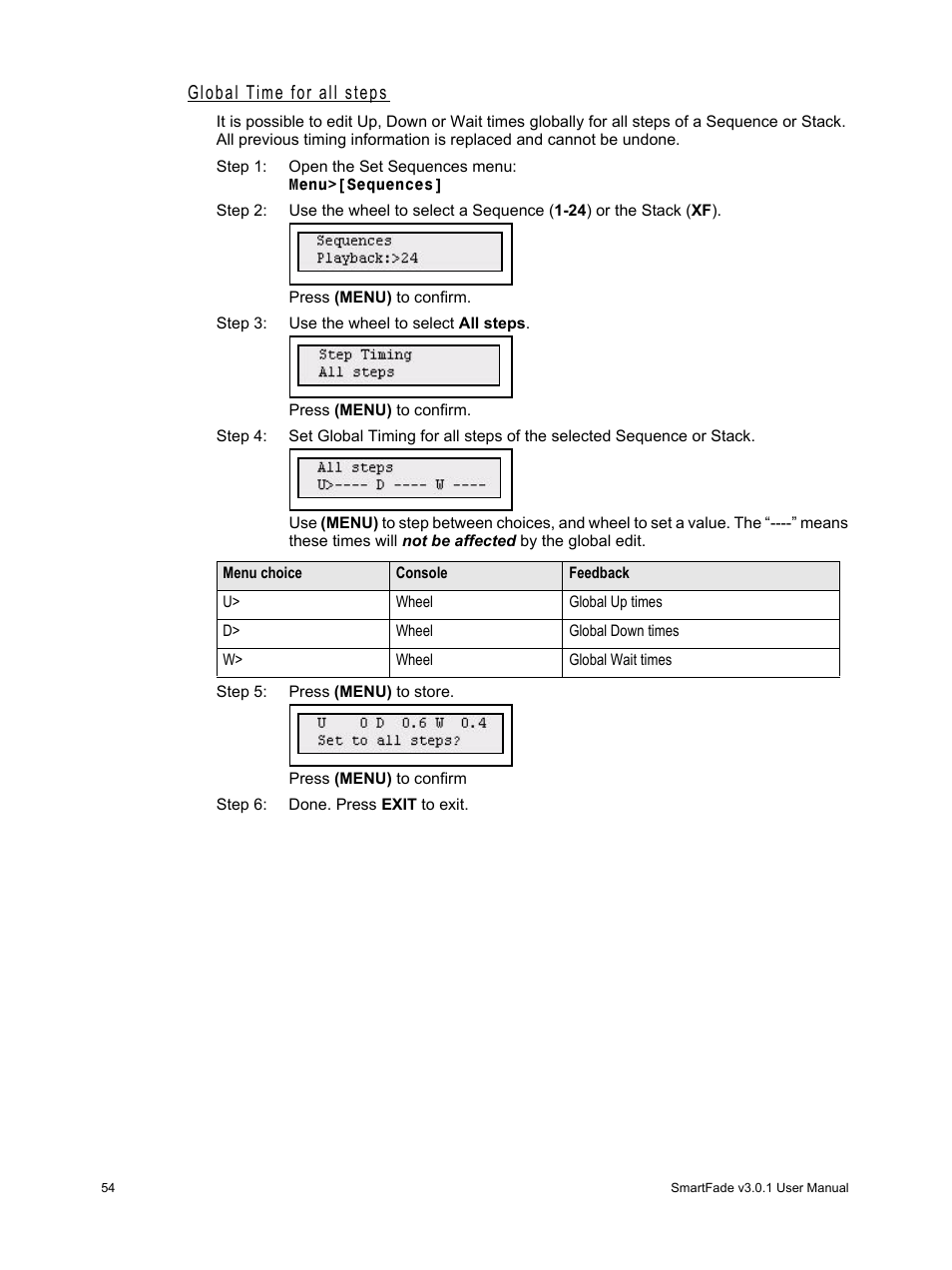 Global time for all steps | ETC SmartFade v3.0.1 User Manual | Page 60 / 84