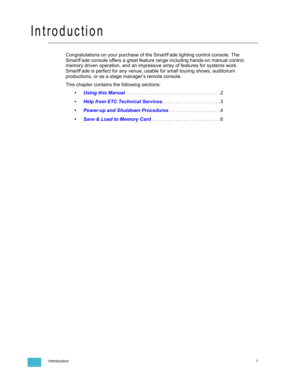 Introduction | ETC SmartFade v3.0.1 User Manual | Page 7 / 84