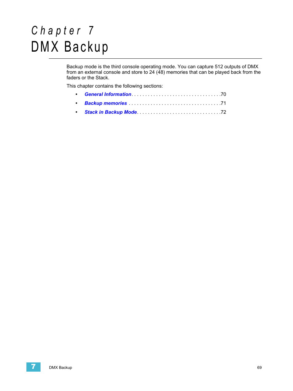 Dmx backup, C h a p t e r 7 | ETC SmartFade v3.0.1 User Manual | Page 75 / 84