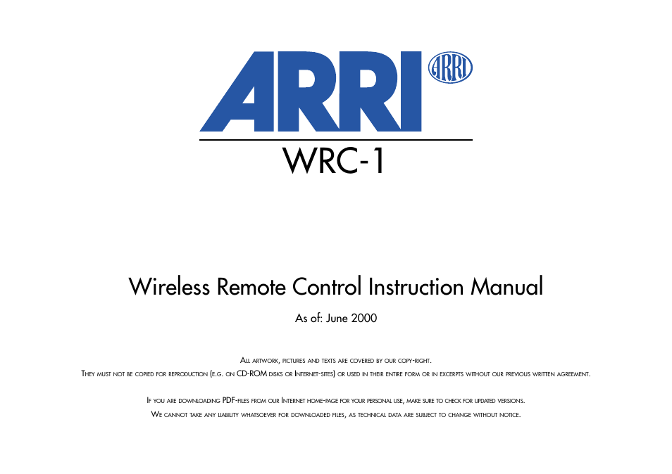 ARRI WRC-1 User Manual | 196 pages