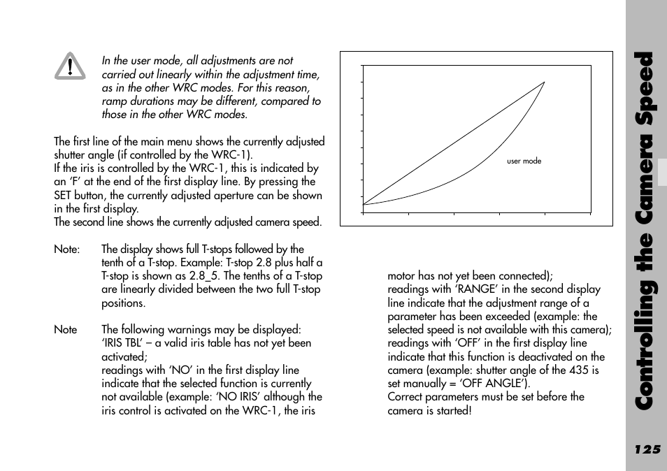 Controlling the camera speed | ARRI WRC-1 User Manual | Page 125 / 196