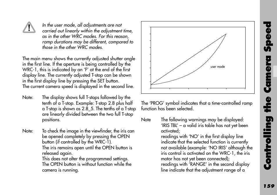 Controlling the camera speed | ARRI WRC-1 User Manual | Page 159 / 196