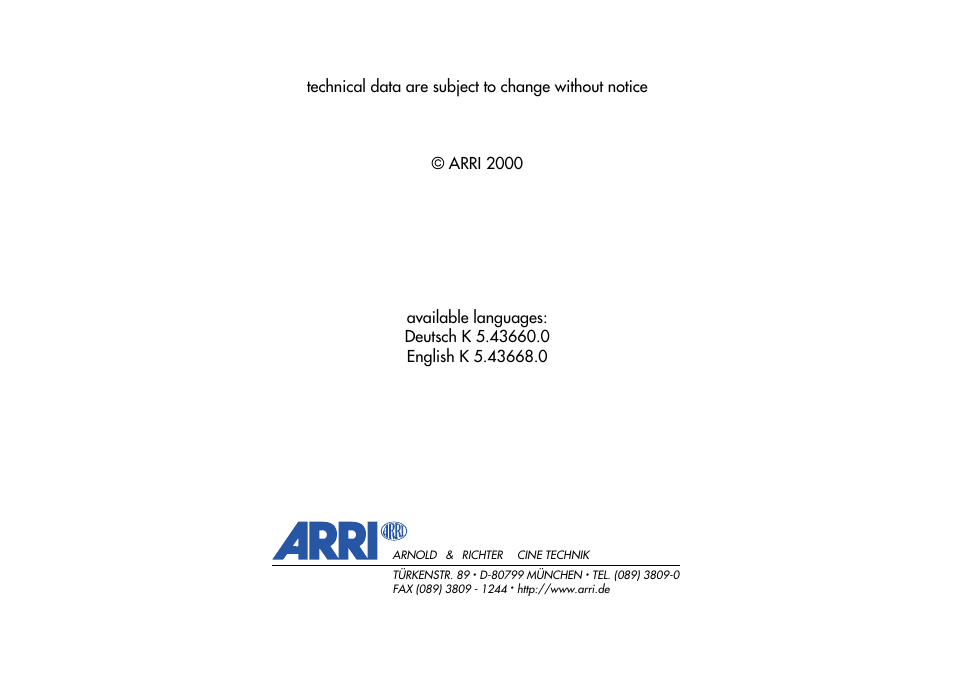 ARRI WRC-1 User Manual | Page 196 / 196
