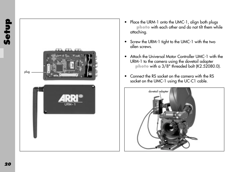 Rs socket, Setup | ARRI WRC-1 User Manual | Page 20 / 196