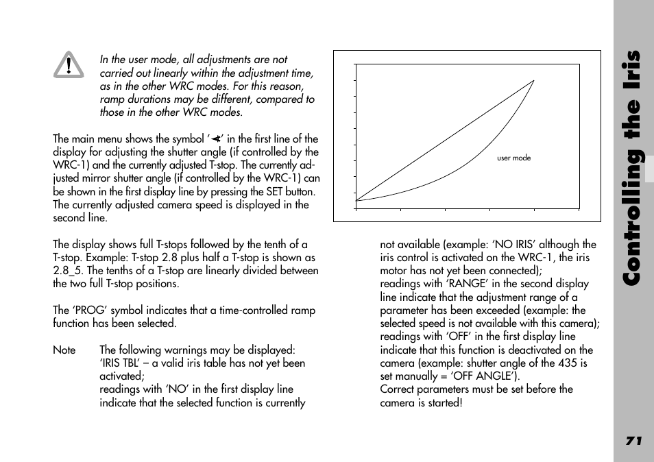 Controlling the iris | ARRI WRC-1 User Manual | Page 71 / 196