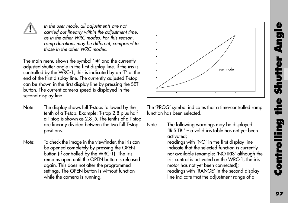 Controlling the shutter angle | ARRI WRC-1 User Manual | Page 97 / 196
