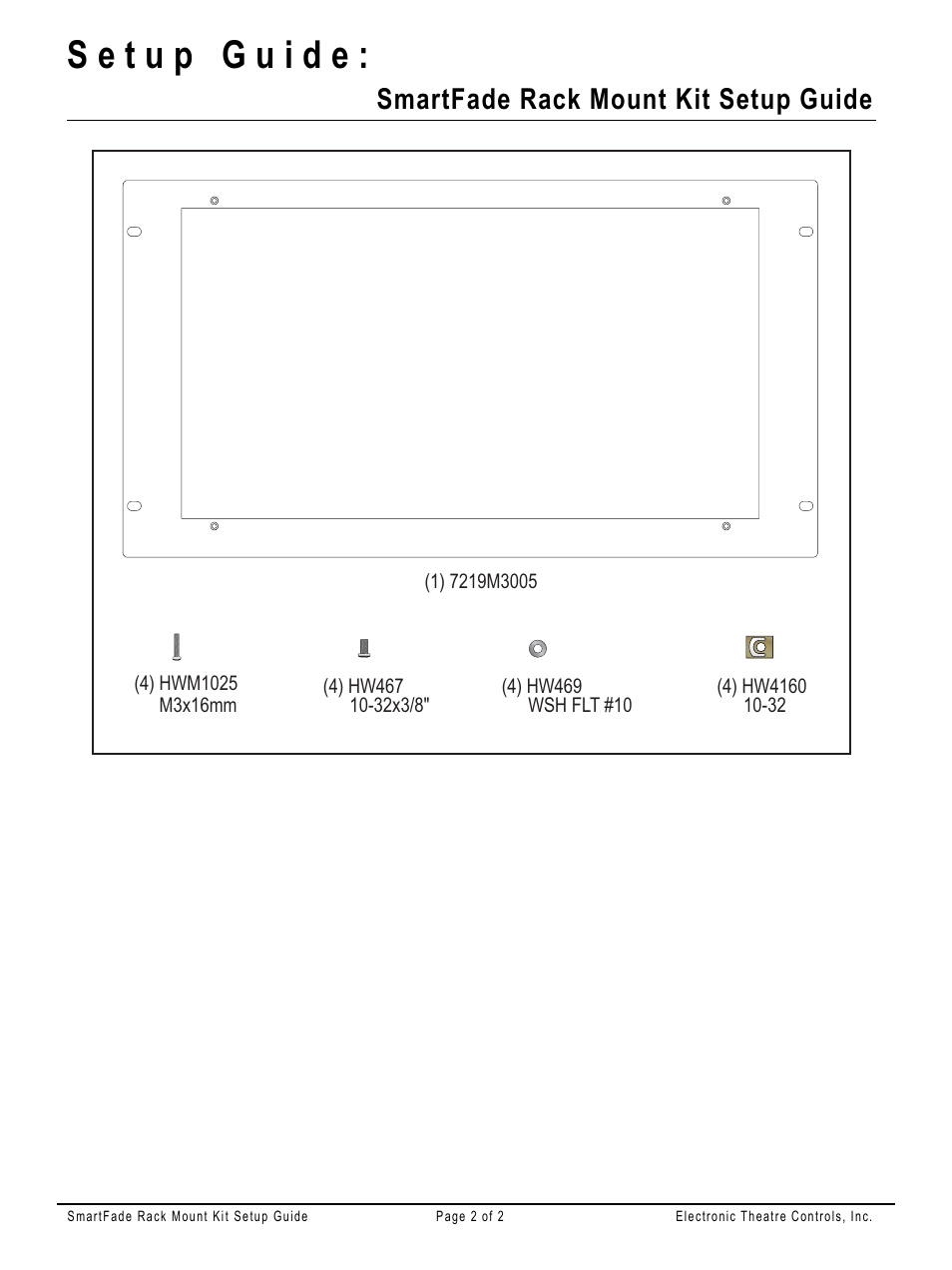 Smartfade rack mount kit setup guide | ETC SmartFade Rack Mount Kit Setup Guide User Manual | Page 2 / 2