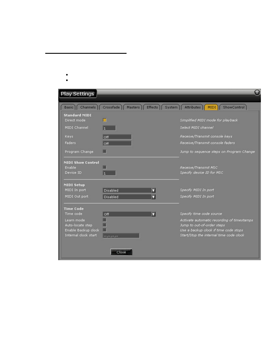 Play settings - midi (6.4) | ETC Congo Family v6.4.0 User Manual | Page 237 / 1006