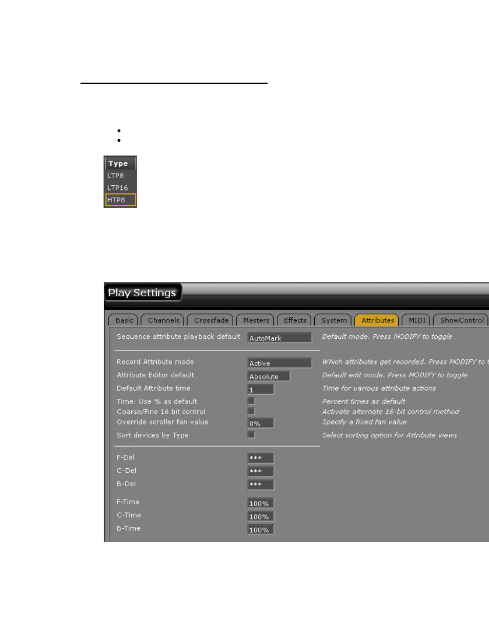 Templates - type 8/16 bit control | ETC Congo Family v6.4.0 User Manual | Page 327 / 1006