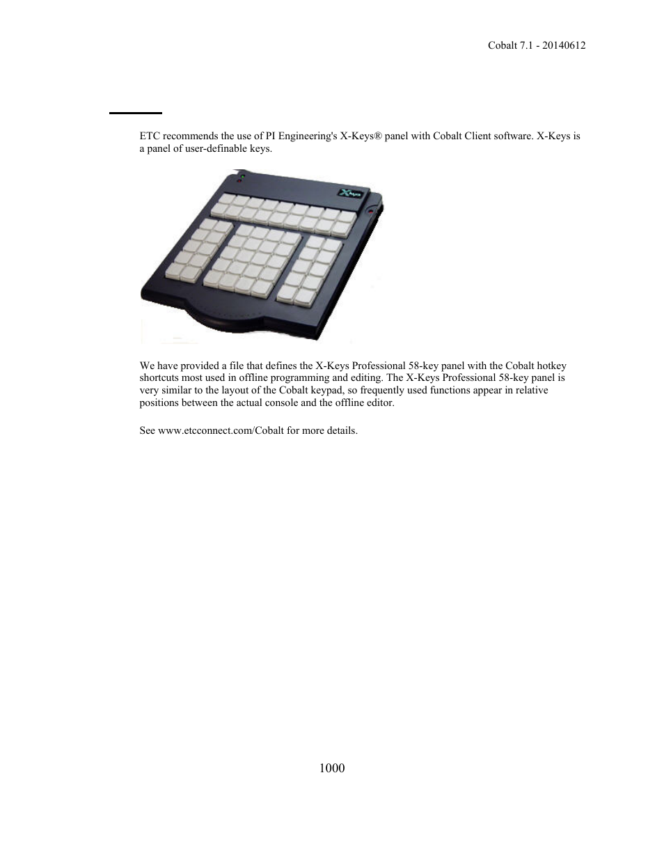 X-keys | ETC Cobalt Family v7.1.0 User Manual | Page 1001 / 1055