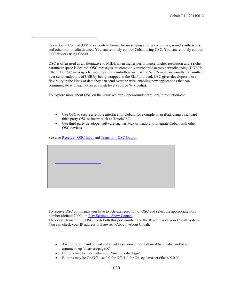 Osc functionality | ETC Cobalt Family v7.1.0 User Manual | Page 1031 / 1055