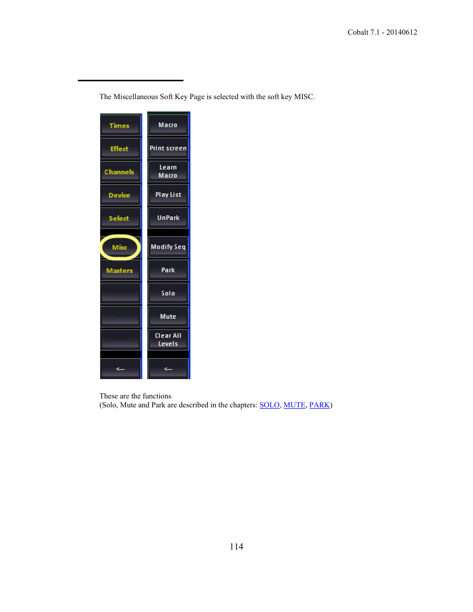 Misc soft key page | ETC Cobalt Family v7.1.0 User Manual | Page 115 / 1055