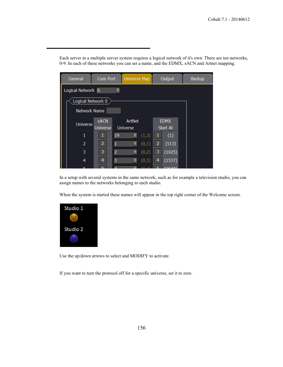 System settings - universe map | ETC Cobalt Family v7.1.0 User Manual | Page 157 / 1055