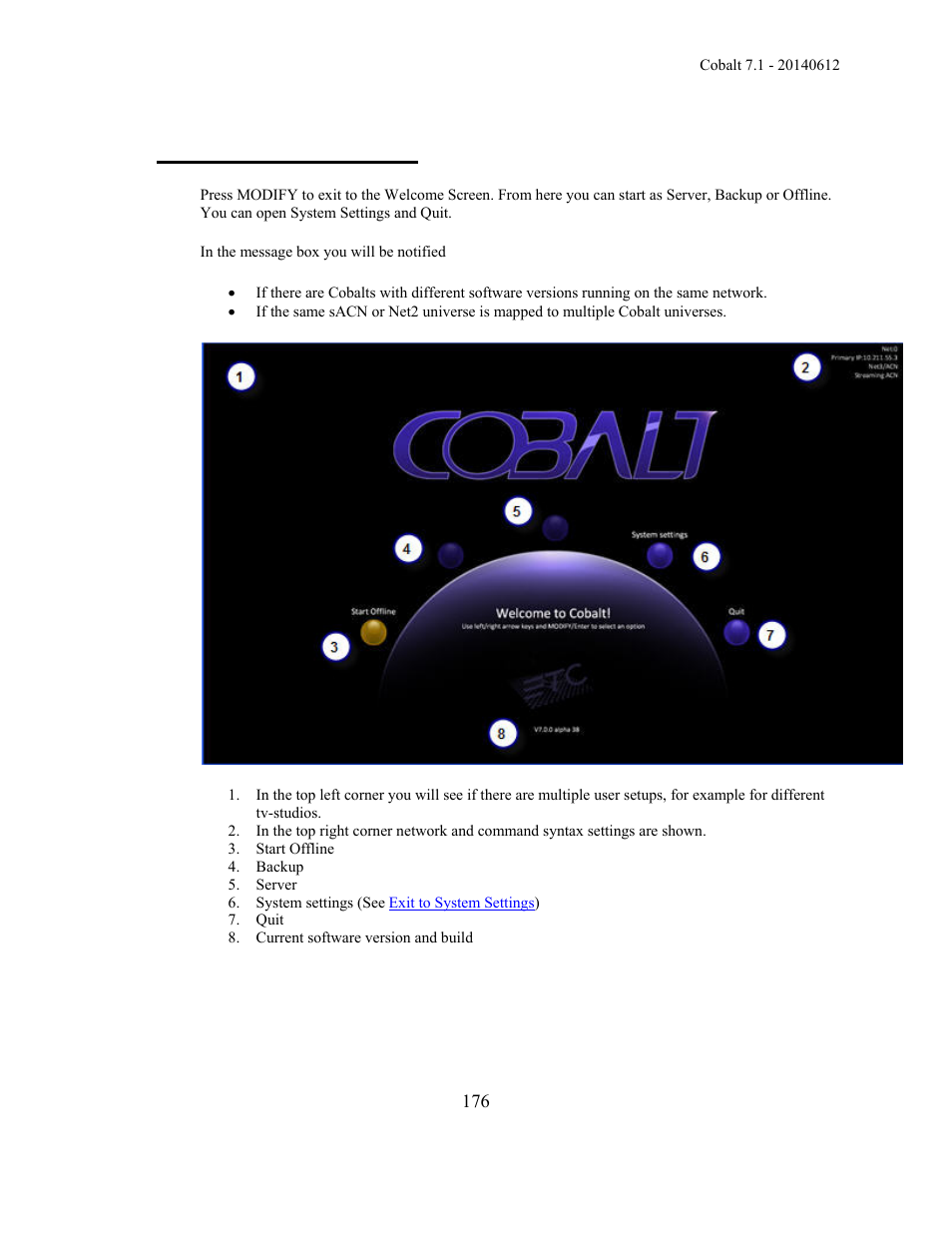 Exit to welcome screen | ETC Cobalt Family v7.1.0 User Manual | Page 177 / 1055