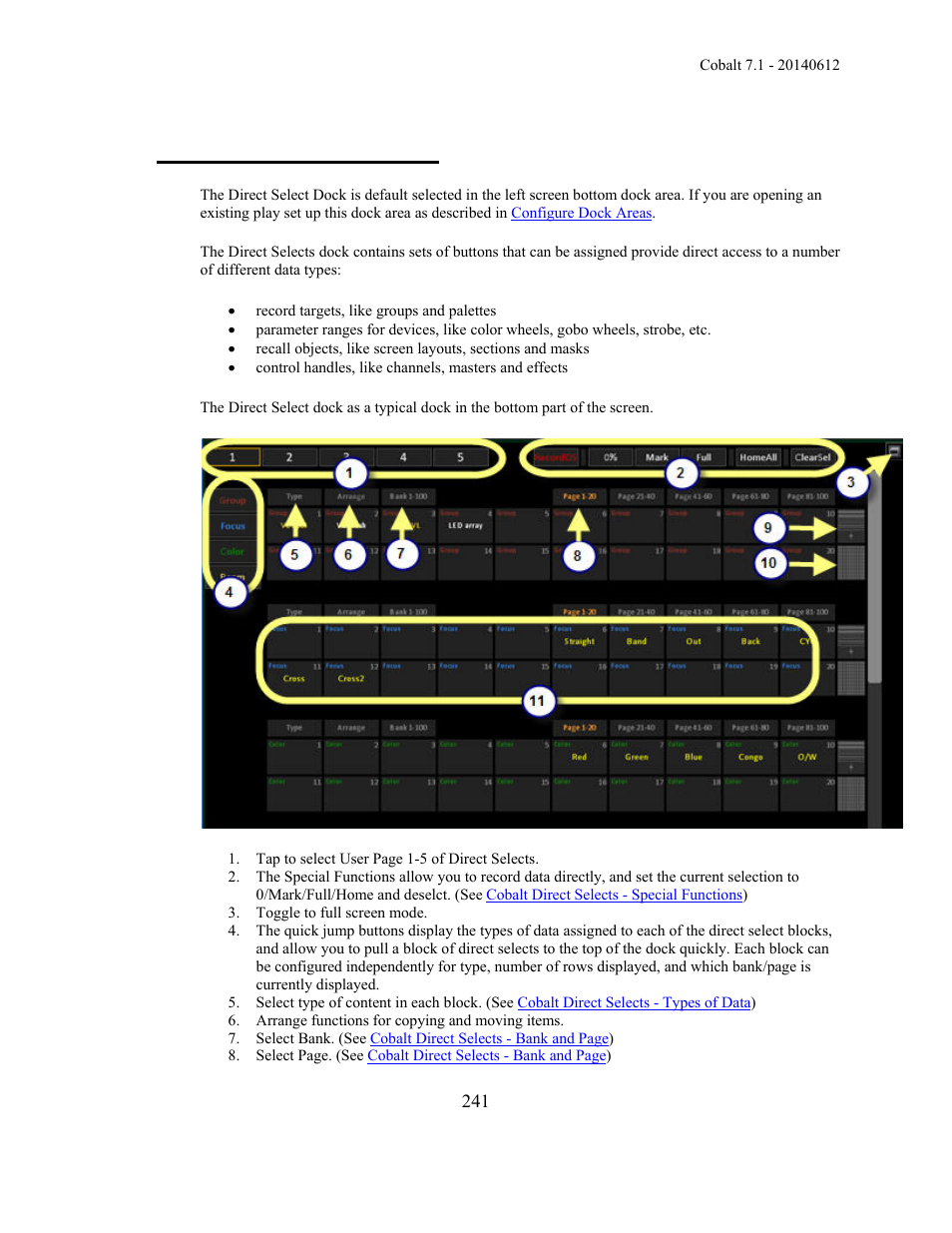 Cobalt direct select dock | ETC Cobalt Family v7.1.0 User Manual | Page 242 / 1055