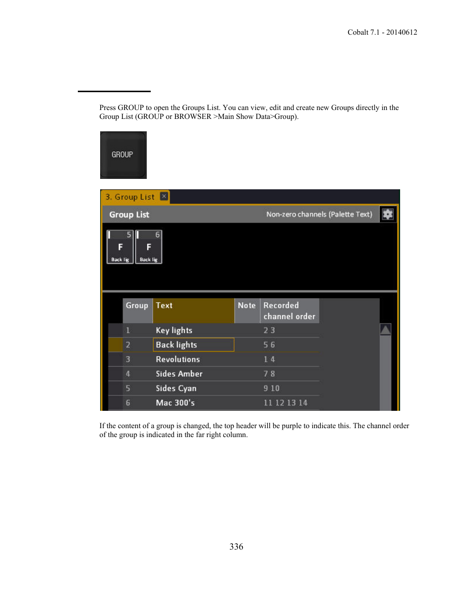 Groups - list | ETC Cobalt Family v7.1.0 User Manual | Page 337 / 1055