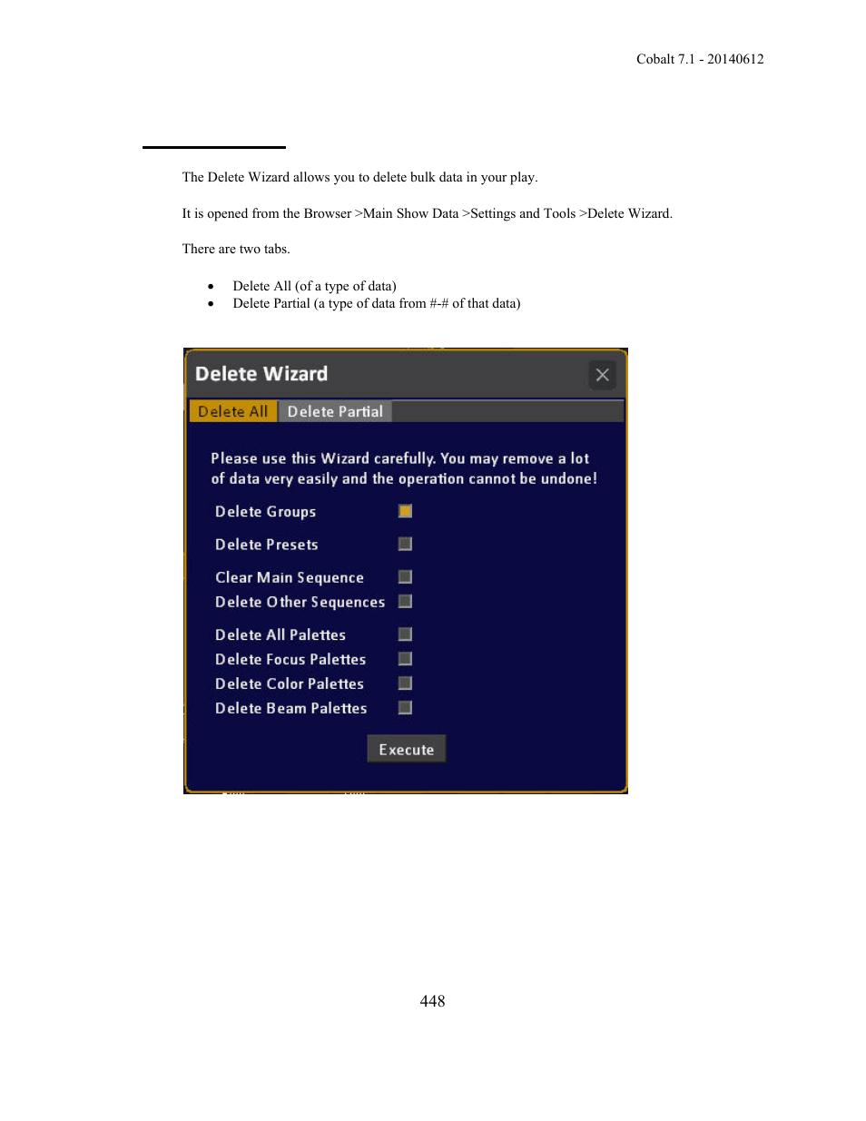 Delete wizard | ETC Cobalt Family v7.1.0 User Manual | Page 449 / 1055