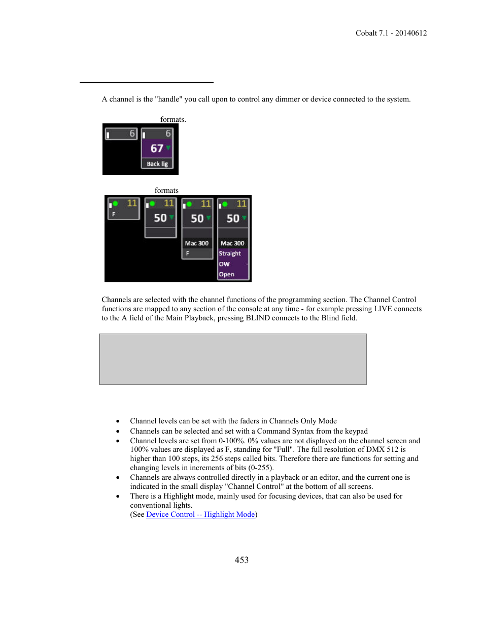 Channels - introduction | ETC Cobalt Family v7.1.0 User Manual | Page 454 / 1055