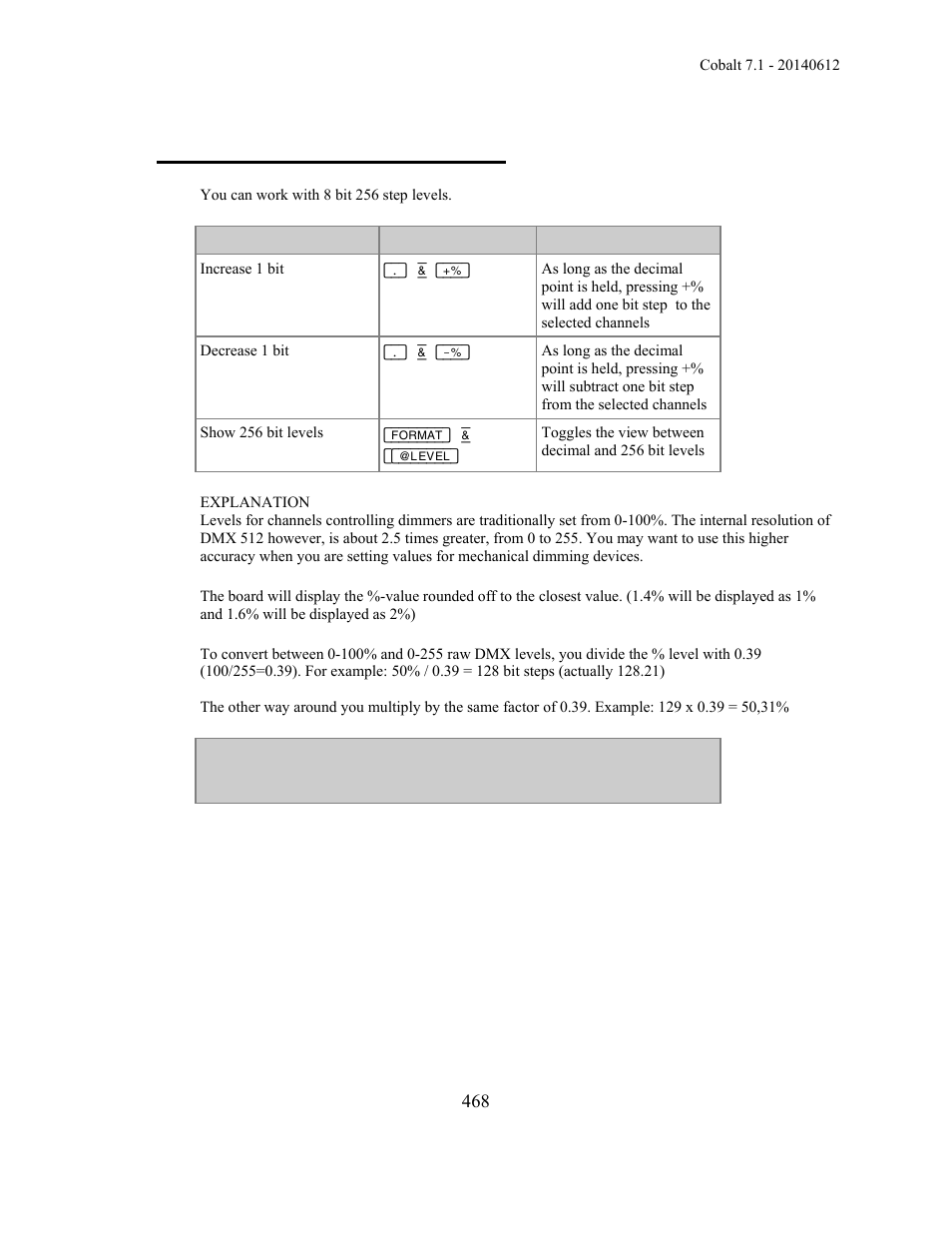 Channels - 8 bit 256 step levels | ETC Cobalt Family v7.1.0 User Manual | Page 469 / 1055