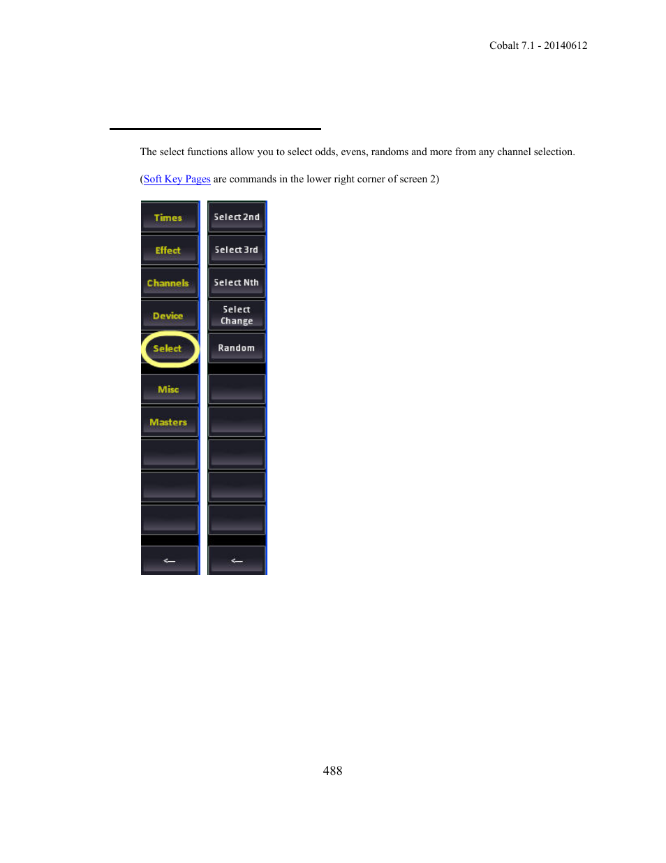 Channels - select functions | ETC Cobalt Family v7.1.0 User Manual | Page 489 / 1055