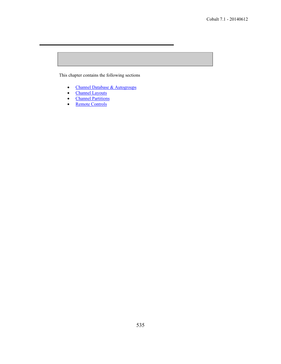 Settings and tools - channels | ETC Cobalt Family v7.1.0 User Manual | Page 536 / 1055