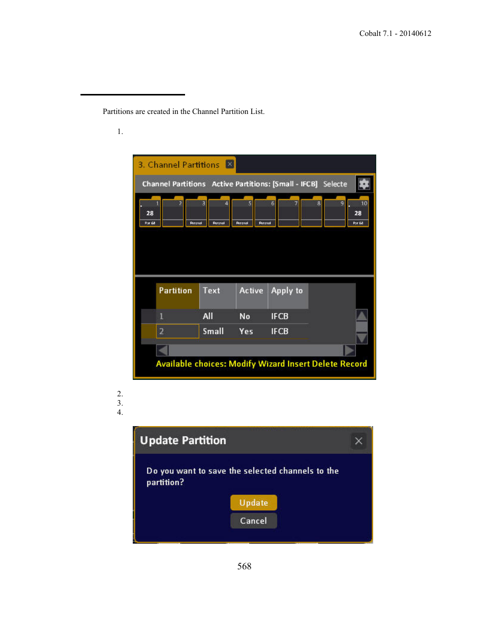 Partitions - create | ETC Cobalt Family v7.1.0 User Manual | Page 569 / 1055