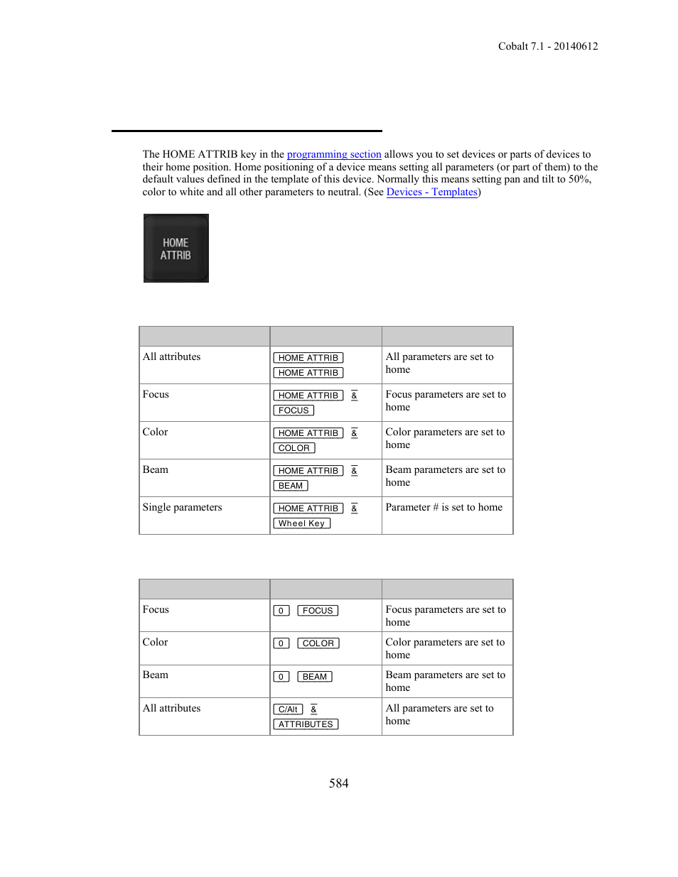 Device control - home positioning | ETC Cobalt Family v7.1.0 User Manual | Page 585 / 1055