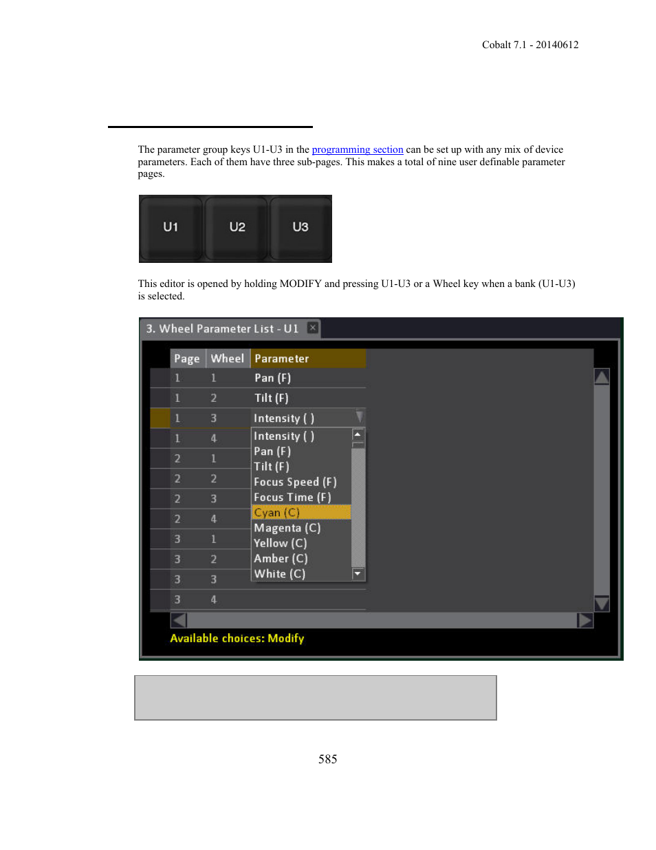 Device control - u1-u2-u3 | ETC Cobalt Family v7.1.0 User Manual | Page 586 / 1055