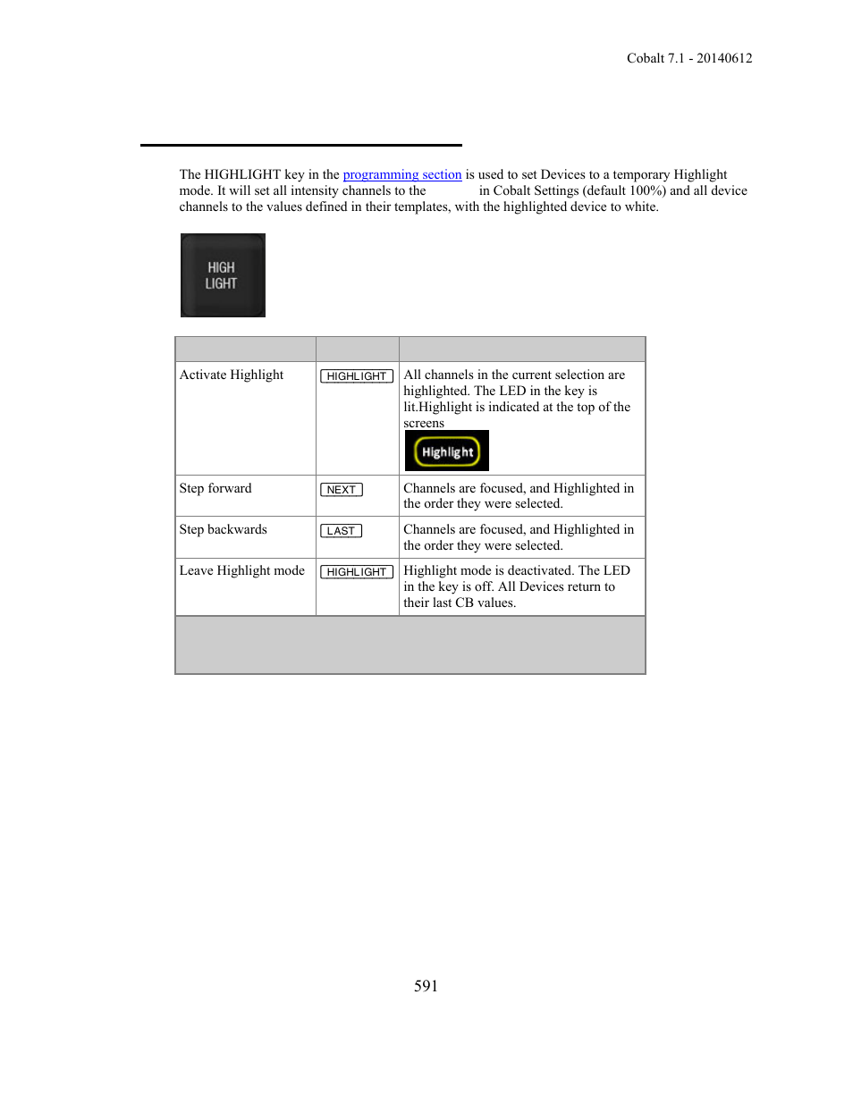 Device control - highlight mode | ETC Cobalt Family v7.1.0 User Manual | Page 592 / 1055