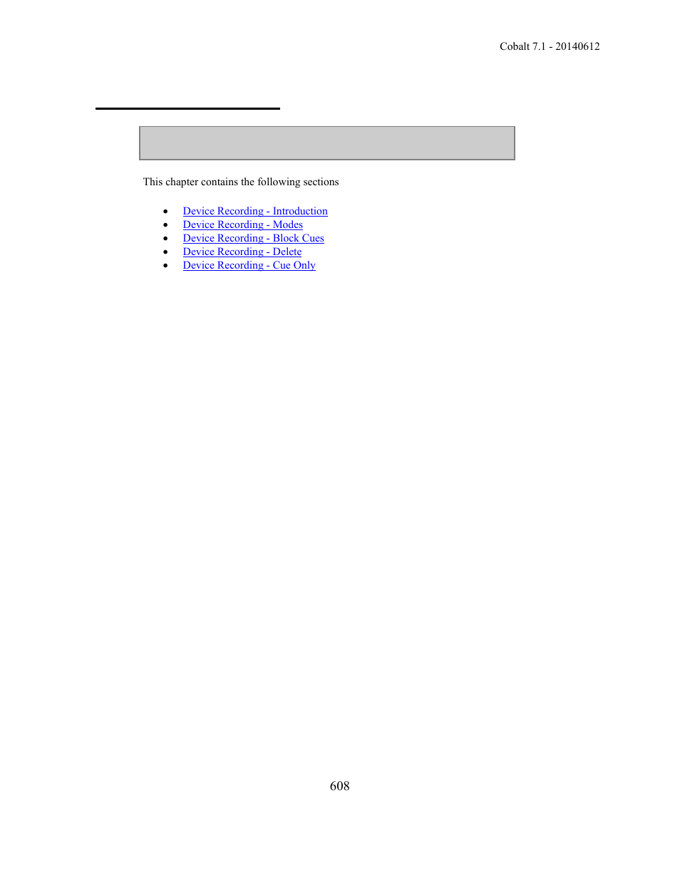 Device recording | ETC Cobalt Family v7.1.0 User Manual | Page 609 / 1055