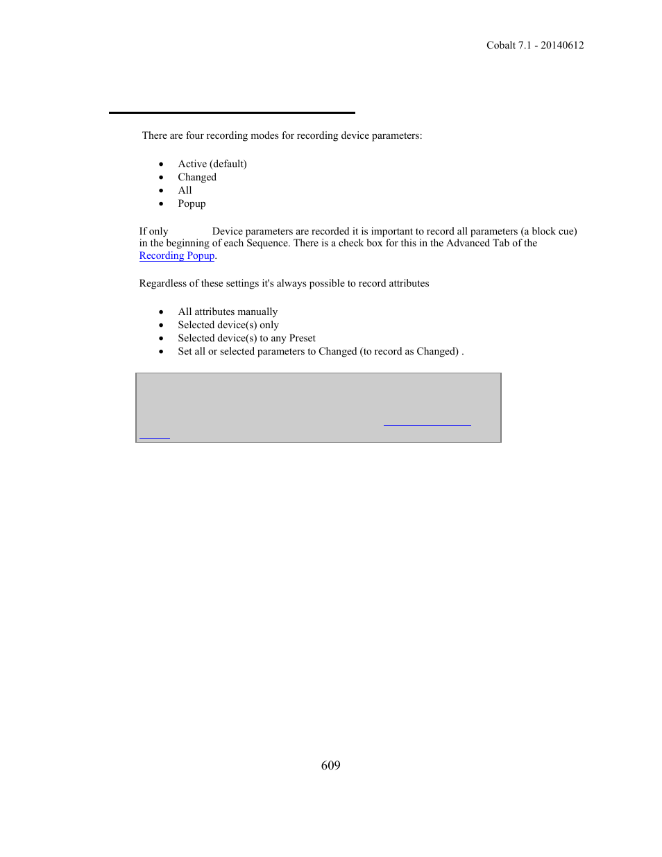 Device recording - introduction | ETC Cobalt Family v7.1.0 User Manual | Page 610 / 1055