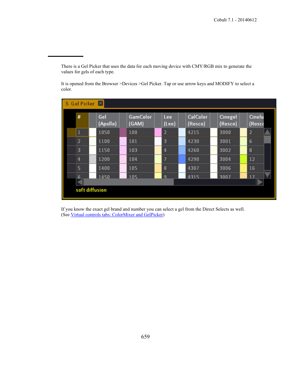 Gel picker | ETC Cobalt Family v7.1.0 User Manual | Page 660 / 1055